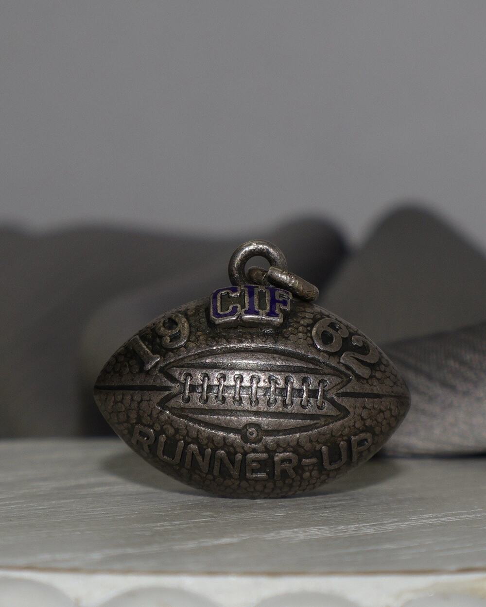 Vintage CIF 1962 Sterling Silver Football Runner-up Charm 8G / 0.8in